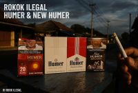 Ilustrasi rokok ilegal Humer dan New Humer di Marketplace.
