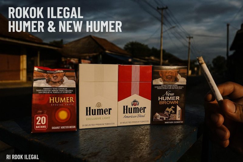 Ilustrasi rokok ilegal Humer dan New Humer di Marketplace.