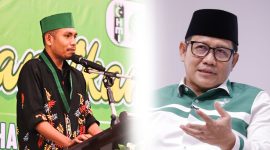 Ketua Umum HMI Cabang Malang, Mirdan Idham (kiri), Muhaimin Iskandar (kanan).