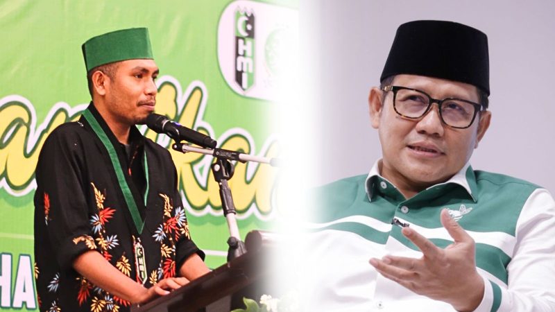 Ketua Umum HMI Cabang Malang, Mirdan Idham (kiri), Muhaimin Iskandar (kanan).