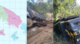 Insiden truk yang guling di Kagean.