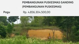 Proyek pembangunan Puskesmas Ganding diminta dihentikan oleh aktivis, sebab diduga menabrak aturan.