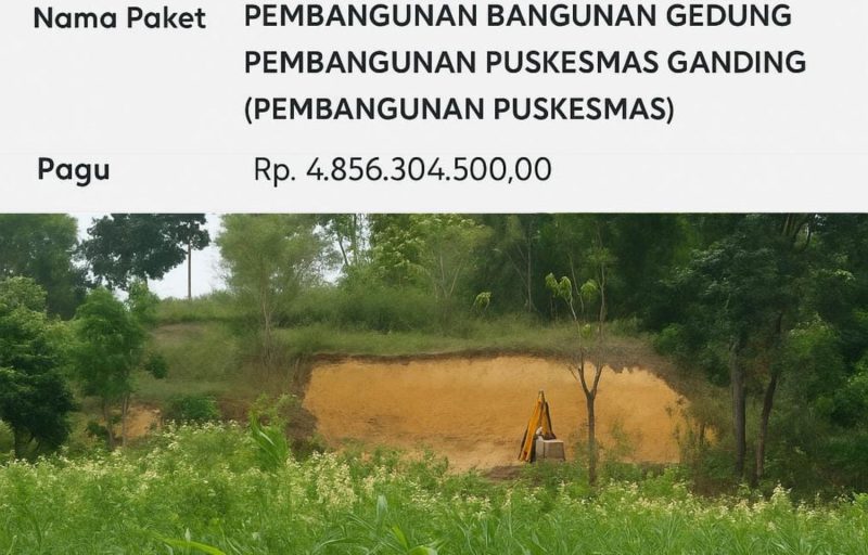 Proyek pembangunan Puskesmas Ganding diminta dihentikan oleh aktivis, sebab diduga menabrak aturan.