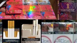 Berbagai merek rokok ilegal yang diduga dimiliki pengusaha berinisial HM.
