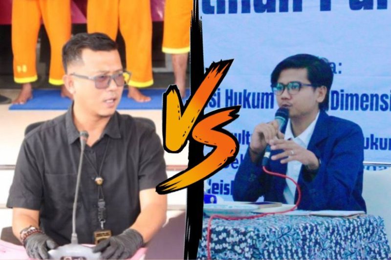 Kast Reskrim Polres Sumenep, AKP Agus Rusdiyanto (kiri), Alfi Rizky Ubbadi selaku Divisi Hukum Dear Jatim, (kanan).