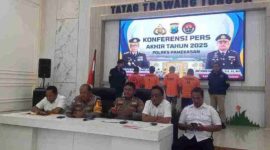 Polres Pamekasaan saat menggelar konferensi pers
